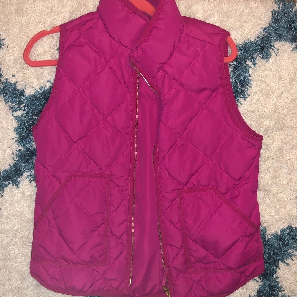 Purple/Pink Puffer Jcrew Vest Small - Picture 2 of 2